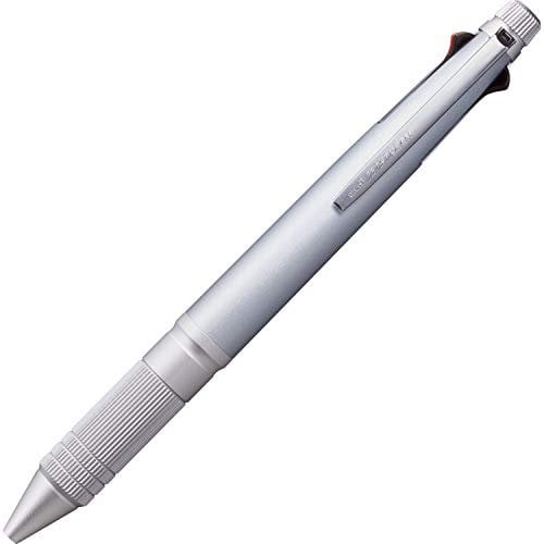 Uni Jetstream 4&1 Metal Edition, stylo à bille 0,5 mm (noir, rouge, bleu, vert) et porte-mine 0,5 mm, argent glacé (MSXE52000A05.81)