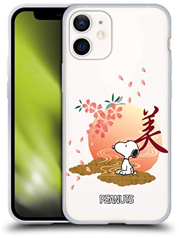 Head Case Designs Offizielle Peanuts Sakura Orientalischer Snoopy Soft Gel Handyhülle Hülle kompatibel mit Apple iPhone 12 Mini