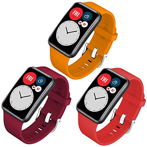 FunBand Compatible avec Huawei Watch Fit Bracelet, Bande Respirante de Montre de Remplacement Sangles de Rechange en Silicone Brassard de Remplacement pour Huawei Watch Fit Smartwatch