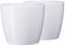 Tymar Pot de Fleurs, Pot de Plantes en Plastique, Lot de 2, Forme Ronde, Cache-Pot (Blanc, ø 25 cm)
