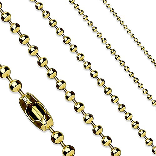 Treuheld® Edelstahl Halskette mit Kugeln - [25.] gold - Kugeln: 4mm - Länge: 53cm