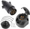 SPARKMOTO spina 7 poli rimorchio maschio e presa 7 poli femmina,12v spinotto 7poli presa 7poli per rimorchio auto gancio traino prese con Guarnizione Kit isolante,adattatore a spina e presa 7 poli