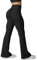 HEGALY Yogahose für Damen, hohe Taille, Bootcut-Leggings, Bauchkontrolle, Bootleg, schwarz, Mittel