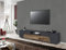 Dmora - TV-Schrank Jacopo, niedriges Wohnzimmer-Sideboard, Fernsehständer-Basis, 100 % Made in Italy, 220 x 43 x 46 cm, Schiefer und Ahorn,