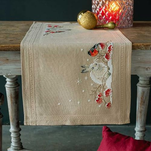 Vervaco Snowhare and Bullfinch Table Runner Kit