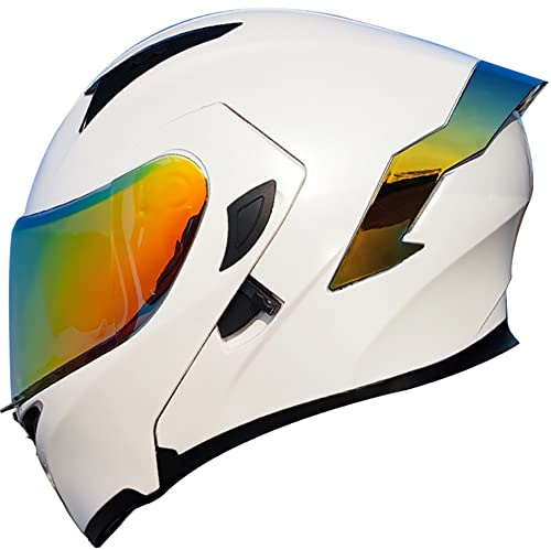 Casque Modulaire Intégré,Modulable Casque Moto avec Double Visière Anti-buée pour Scooter,Mp3 pour Hommes et Femmes Homologué ECE
