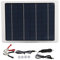 Goshyda Panneau Solaire Portable 10 W 12 V, Kit de Chargeur de Batterie Solaire avec 2 Sorties USB, Clip de Batterie, Prise Allume-Cigare, pour de Batterie 12 V, Accessoires de