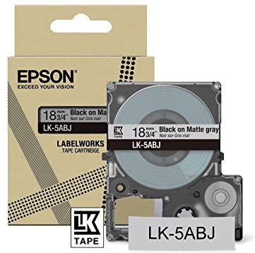 Epson Etikettenkassette, fluoreszierendes Beschriftungsband LK-4PBF schwarz auf pink, langlebiges Band für Epson LabelWorks Etikettendrucker, wasser- & verschleißfest, 5 m x 12 mm