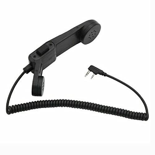 MOOKEENONE Handheld Speaker Mic Shoulder Microphone Internal Louder Military Handheld Speaker Mic for 2 Pin for Kenwood for Baofeng for Retevis Radios Walkie talkie Police