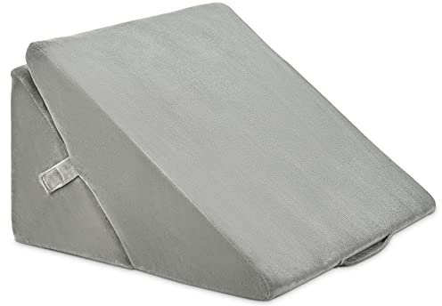 GIANTEX Keilkissen Bett Multifunktions-Keilkissen, Rückenkissen Memory Foam, Bücherkissen Lesekissen zum Relaxen, Beinkissen Beinablage Bezug waschbar, Venenkissen Relaxkissen 58x36x50,5cm (grau)