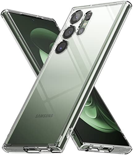 Ringke Fusion Kompatibel mit Samsung Galaxy S23 Ultra 5G (2023) Hülle Transparent Dünn Weiche Silikon Rahmen Case mit Band Löcher - Clear