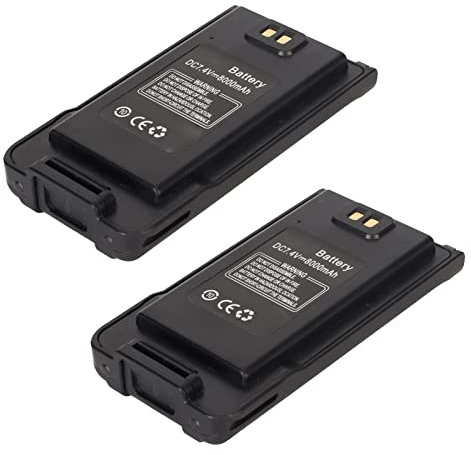 Li-Ionen-Akku für Baofeng, 7,4 V 8000 MAh 2-Wege-Funk-Li-Ionen-Akku, mit Doppeltem Schutz, Ersatz für Baofeng UV-9R Plus (2er Pack)