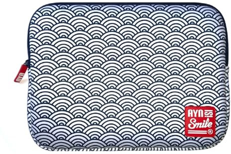 Smile - Kimono – Funda portátil y Tablet Neopreno 13 y 14 Pulgadas Sleeve Estampado japonés SEIGAIHA