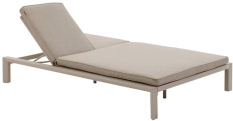Hespéride - Lit de Piscine Double Inclinable Évasion Argile et Beige - 2 Places - 5 Positions - Anti-Rouille Texaline - Mobilier Détente pour Jardin