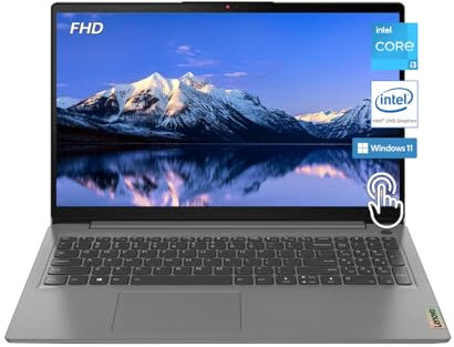Lenovo 2023 Ideapad 3i Laptop più recente, display touch FHD da 15,6 pollici, 12 GB DDR4 RAM, processore Intel Core i3-1115G4 di 11a generazione, SSD da 256 GB, HDMI, webcam, Wi-Fi6,