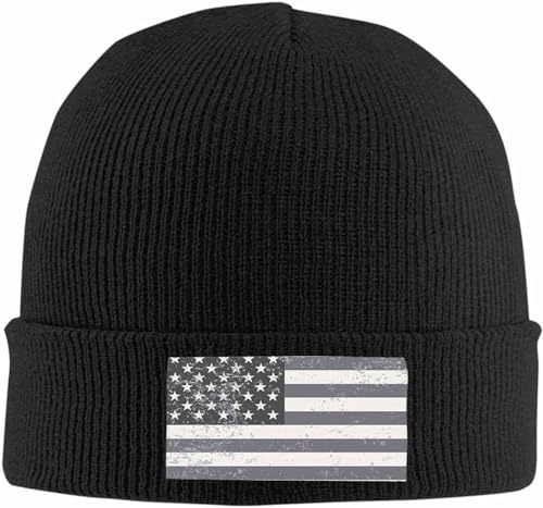 Diari Warme Wintermütze und stilvolle schwarze Strickmütze für Damen und Herren, minimalistische Beanies Cap - elastisch und lässig, 7021a-blaue USA-Flagge, Beanie-Mütze, One size