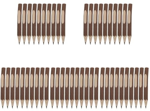 Tofficu 50 Pcs Wooden Pencil, Wood Graphite Wooden Tree Rustic Twig Pencils for Kids, Tree Bark Pencils, Woodland Baby Shower Decorations Log Short Drawing Tool Child
