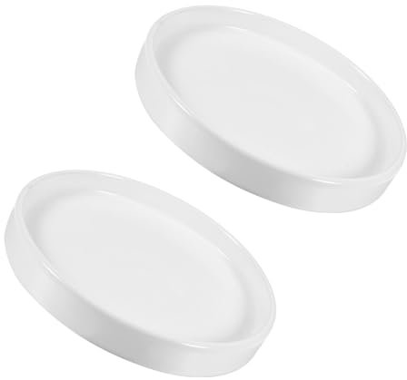 M METERXITY 2pz Vassoio Sottovaso per Fioriera - Vassoio Drenaggio Fiori Succulenti Sottovaso Rotondo Ceramica Applicare Giardino con Patio Esterno Interno (6,5, Bianco)