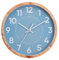 NUOVO Vintage Holzmaserung Rahmen minimalistische Wanduhr, blaues Zifferblatt mit arabischen Ziffern, kreatives Geschenk, Innenwanddekoration, Farbe blau