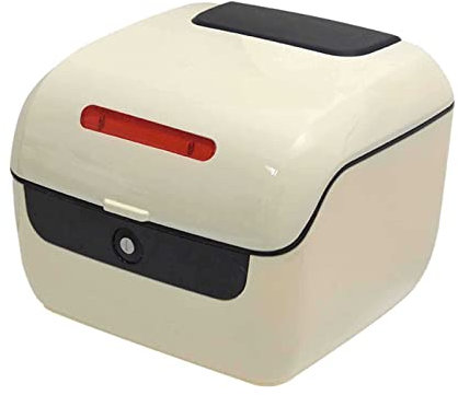 Motorbike Top Case with Soft Backrest, Lockable Helmet Storage Carrier, Motorcycle Tail Box Luggage - Moped Rear Case