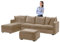 SYLC Samt Couch überzug L Form Sofabezug Ecksofa, Sofa Cover L Shape Stretch Mit Sitzkissen Rückenlehne, Universal Sofaüberwurf Waschbar (Sand,Sofabezug 185-230cm)