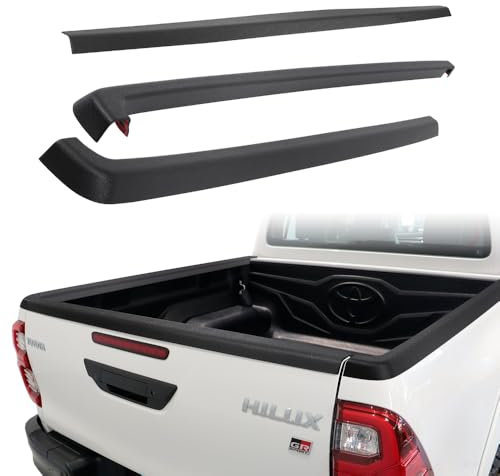 JHCHAN Ladekantenschutz Heckklappen Schutzleiste für Toyota Hilux AN110 AN120 AN130 2015-2020 Invincible SR Pickup ABS Kantenschutz Stoßstangenschutz 3er Set