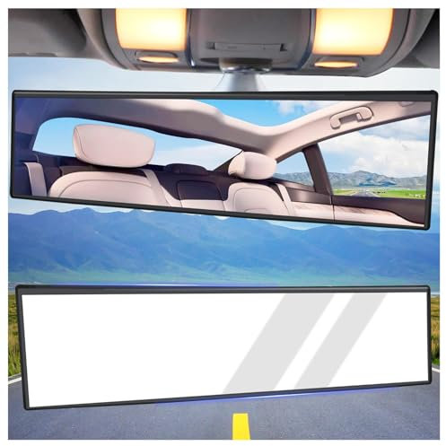 Konvex Rückspiegel Auto Weitwinkel 31 cm,Panorama Innenspiegel Auto mit Erweitertem Sichtfeld für Erhöhte Sicherheit,Universeller Rückspiegel Auto Zubehör für Autos SUVs Lkw