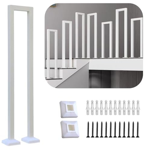 Corrimano Per Scale Interne, Corrimano Scale, Corrimano Per Scale Esterne di U, Passamano Per Scale Interne, Ringhiere Per Esterni Nero, Corrimano, Per Balconi Corridoi(U-bianco, 75CM)