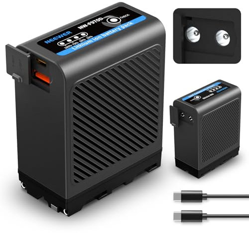 NEEWER 10500mAh NP-F970 Batería Repuesto con USB C USB A & 2 Puertos DC Carga Rápida PD 30W Batería Alimentación Reemplaza NP-F550 F750 F970 para Sony FX3/FX30/A7 para Canon R5 para Nikon Z8, NW-F970D