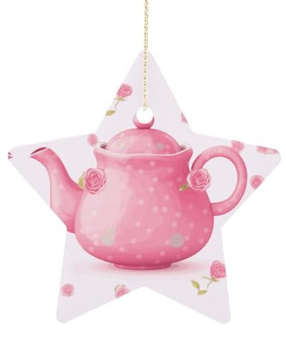 Ceramic Ornaments,Christmas Decorations Ceramic Pendants Fall Tree Decorations and Ornaments New Year Ornaments Teapot Print Christmas Tree Decorations