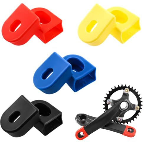 PRAOFRT 4 Paar Fahrrad Kurbelschutz Kurbelarm Schutz Soft Cover Ärmel Stiefel MTB Mountainbike Kurbelgarnituren