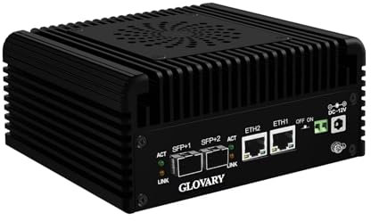 Glovary Mini PC N100 Firewall Hardware 2 x 10GbE SFP+, 2 x i226V 2.5GbE LAN OPNsense Appliance, Barebone NO RAM NO SSD, AES-NI, 2HD, TypeC, TF Card Slot, M.2 WiFi Slot, SPK/MIC