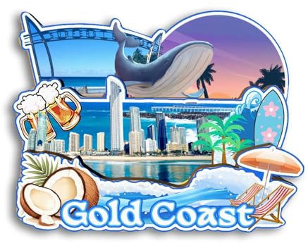 Quwsne Refrigerator Magnet Gold Coast Australia Fridge Magnet City Travel Souvenirs Tourist Gifts 3D Classic Landmarks Handmade Crafts Home Decoration -2757