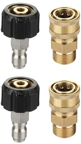 Pressure Washer Quick Connect Quick Connect To Compatible With Wand M22 (M22-14MM) To 3/8'' Quick Connect 5000 PSI (2 Pack)
