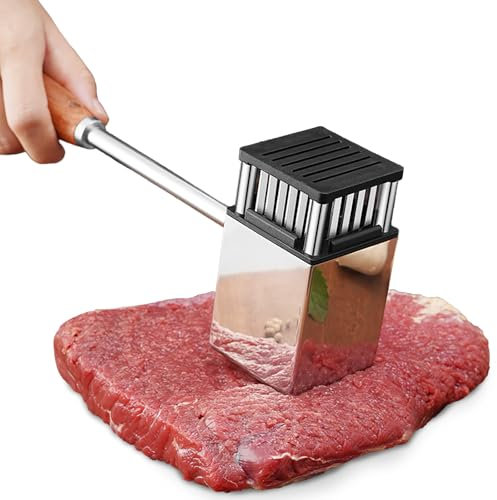 Welhammsae Attendrisseur de Viande, Attendrisseur à Escalope Antiadhésif Double Face, Marteau à Viande avec Manche Antidérapant, Marteau Viande Manuel pour Steak Poulet, Poisson, Porc, Lave-Vaisselle