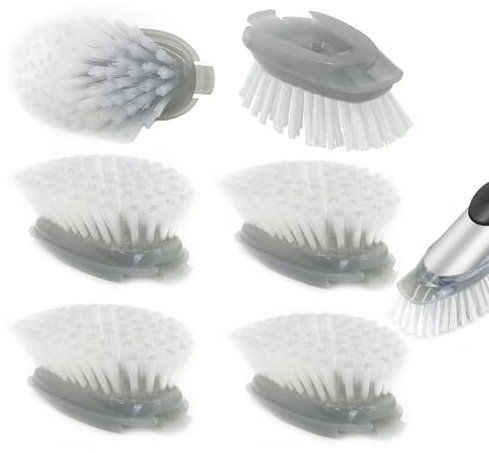 Brush Refills for OXO Dish Brush - 6 Pack Dish Brush Cleaning Soap Dispensing Head Replacement for Scrubber(Grey)
