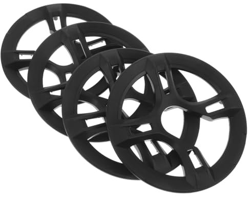 KOMBIUDA 4stücke Fahrrad-kurbelgarnitur-kettenradabdeckung Schwarzer Kettenschutz Fahrradkettenblatt Und -Schutz Robuste Abdeckung Für Mountainbikes Und Rennräder