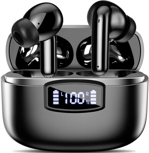 Kabellose Ohrhörer, Bluetooth 5.3-Kopfhörer, ENC Geräuschunterdrückung, Bluetooth-Ohrhörer mit 40-Stunden-LED-Power-Display, HiFi-Stereo, Touch-Steuerung, IP7 wasserdicht/schweißfest, kabellose