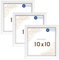 Wackadoo Bilderrahmen quadratisch 10x10 weiß 3er Set Holz Bilderrahmen Set Fotowand Fotorahmen mit Glasscheibe Italienisches Holz Picture frame