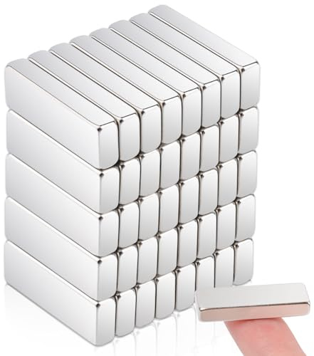 Aenienoe 40 Stück Magnete Kleine Rechteckig Neodym Magnet Extra Stark 30x10x5mm Mini Magnete für Pinnwand Magnettafel Kühlschrank Whiteboard Handwerk Fotos Magneten