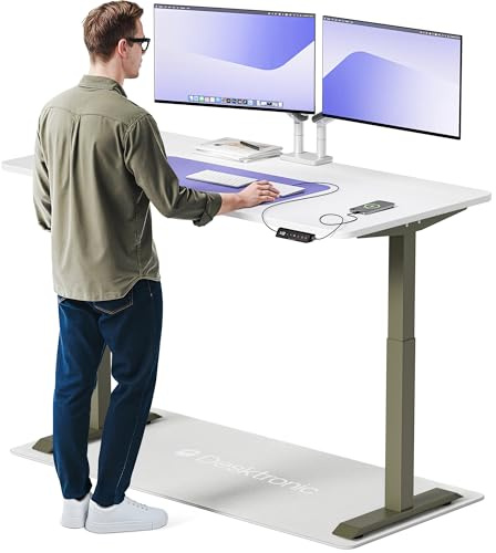 Desktronic HomeOne Standing Desk – 160 X 80 Cm Height Adjustable Desk With Dual Motor, Touchscreen Controller, Usb/usb-c Ports, And 3 Memory Presets – Modern Office Desk For Home Or Work