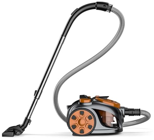 Fizuuye Beutelloser Staubsauger, 3300 W, Staubsauger ohne Beutel, leistungsstark und leise, Kabel 5 m, ohne Staubbeutel mit 3 l, hohes Filtrationsniveau, für Teppich mit Tierhaaren