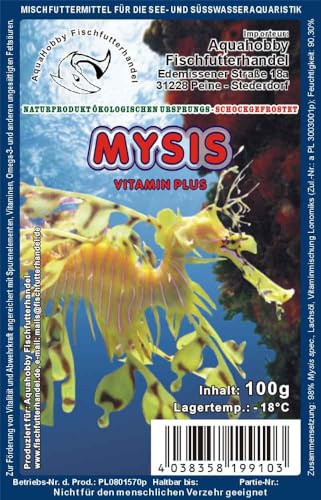 Mysis 100 g Frostfutter Blister – Hochwertiges Zierfischfutter für Süß- & Meerwasser | Proteinreiches Frostfutter für Fische, Garnelen & Wirbellose (10x100Gr)