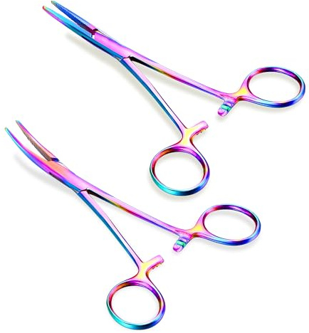Sllaiss Piercing Taper Pliers Ball Grabber Tool for Changing Jewellery | Curved and Straight Forceps Stainless Steel 14/16/18G Flat Back Earrings Insertion Tool Body Piercing Kit for Ear Nose Lip