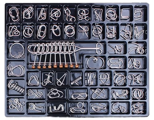 Metal Wire Puzzle Set - Educatives -Spielzeug | 50-teilige verzahnte Metall-Draht-Puzzles,für Kinder, Erwachsene, Zuhause, Büro, Reisen, Camping, Geburtstag, Feiertag