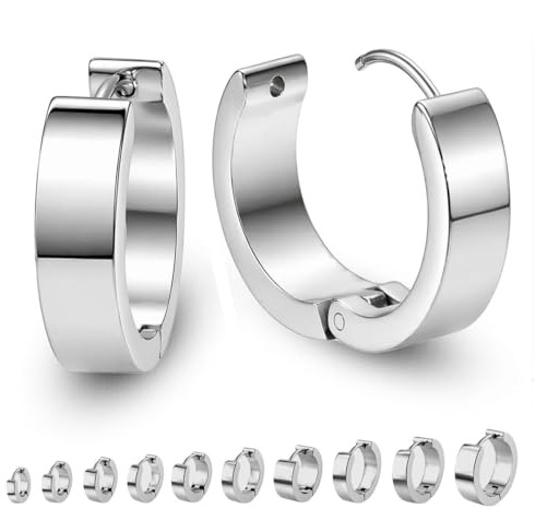 Soul-Cats 1 Paar Creolen aus Edelstahl in silber glänzend für Damen und Herren