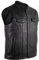 MDM Herren Lederweste im Jeans Stil, Sons of Anarchy Kutte, Schwarz, Rindsleder (Gr. S)