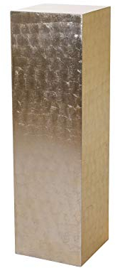 VIVANNO Podest Deko-Säule Stele Blumenständer Fiberglas Gold Hochglanz 30x30x100