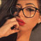 TECH-LINE-DIRECT FASHION ACCESSORIES Schwarze Farbe Cat Eye Brille Rahmen Frauen Kunststoff Brillen, Klares Glas., Einheitsgröße