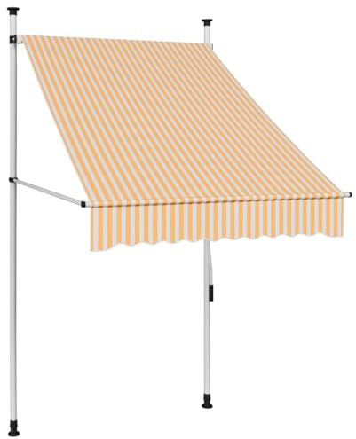vidaXL Markise Einziehbar Manuell Wasserabweisend Balkonmarkise Klemmmarkise Garten Sonnenschutz Terrasse Balkon 100cm Orange Weiß Gestreift